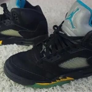 Kids Black and Green Sneakers